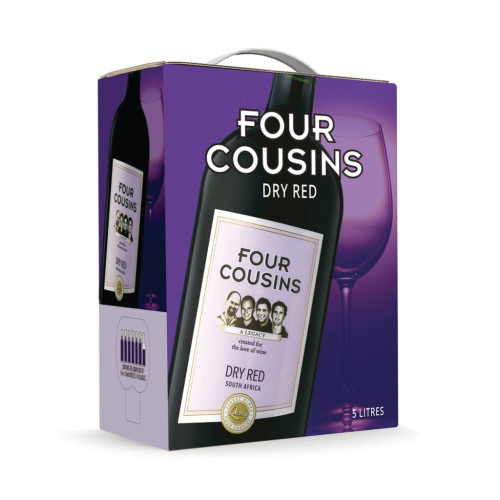 Four cousins dry red wine cask 5litres